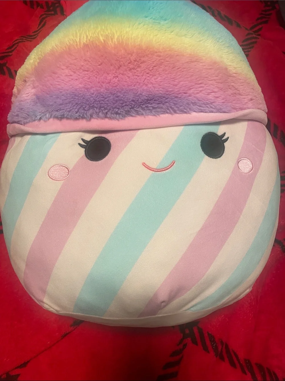 Squishmallows - Snow Cone/Ice Cream Pastel Rainbow Star Plush Pillow - large